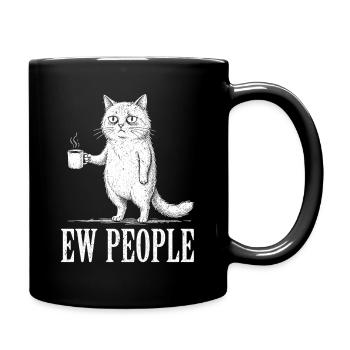 Beurk, les gens, amoureux des chats, humour félin, antisocial. - Mug uni - noir - Droite