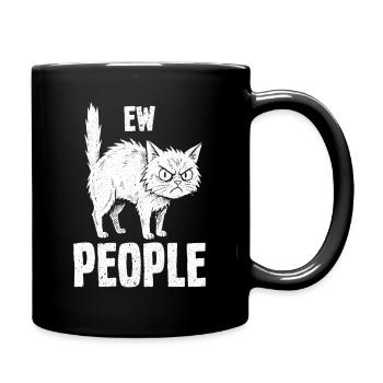 Beurk, les gens, amoureux des chats, humour félin, antisocial. - Mug uni - noir - Droite