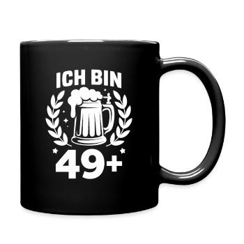  Ich Bin 49+ Lustiges Bier Motiv Zum 50 Geburtstag - Tasse einfarbig - Schwarz - Rechts