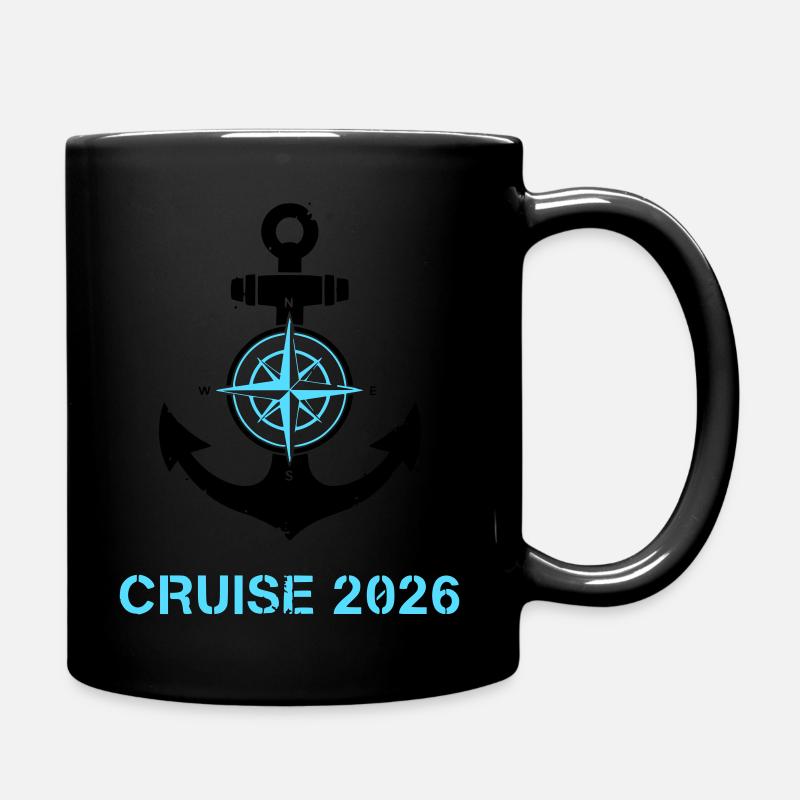 Anchor Compass Cruise 2026-logotyp - Enfärgad mugg - svart