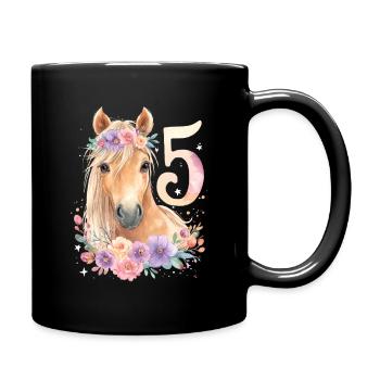 Horse 5 Birthday Girl Horse Girl Five - Full Colour Mug - black - Right