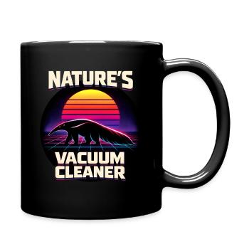 Staubsauger der Natur | Retro Ameisenbär - Tasse einfarbig - Schwarz - Rechts