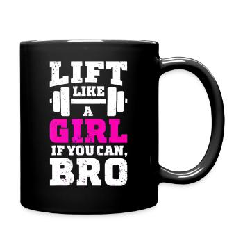 Entraîne comme une fille si tu peux, mec gym - Mug uni - noir - Droite