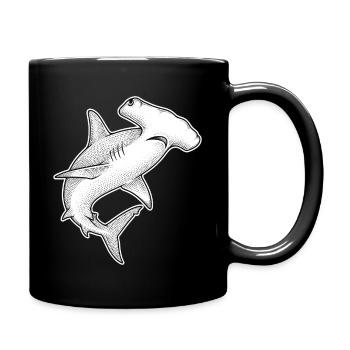 Hammerhai Punkt Illustration - Tasse einfarbig - Schwarz - Rechts