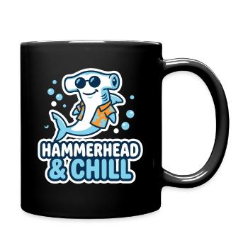 HAMMERHEAD & CHILL Hammerhead Shark Motif - Full Colour Mug - black - Right