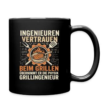 Grillingenieur: Physik am Feuer - Tasse einfarbig - Schwarz - Rechts