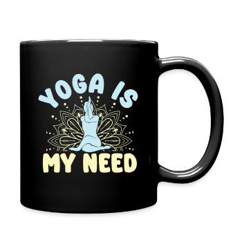 Yoga Is My Need Funny Yoga - Full Colour Mug - black - Right