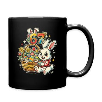 Easter Bunny with Colorful Easter Egg 67 - Full Colour Mug - black - Right
