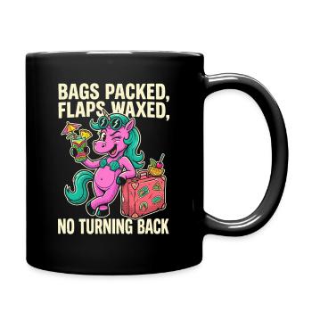 Unicornen-Urlaub: Koffer-Abenteuer - Tasse einfarbig - Schwarz - Rechts