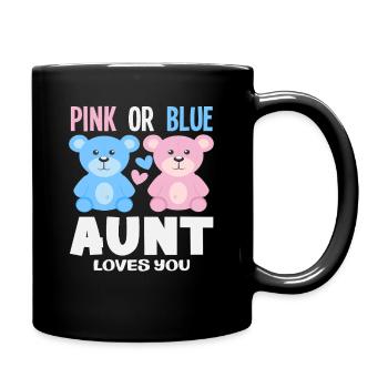 Pink Or Blue Aunt Loves You - Full Colour Mug - black - Right