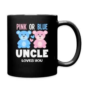 Rose ou bleu Oncle t’aime - Mug uni - noir - Droite