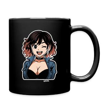 Edgy Anime Denim Diva - Tasse einfarbig - Schwarz - Rechts