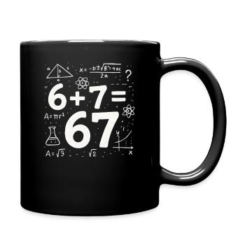 Six Seven 67 Meme 6+7=67 Italian Brainrot Humor - Full Colour Mug - black - Right