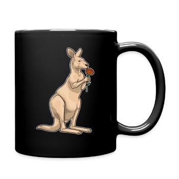Känguru Ringelblume - Tasse einfarbig - Schwarz - Rechts