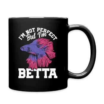  Siamese Fighting Fish I'm not perfect but I'm - Full Colour Mug - black - Right