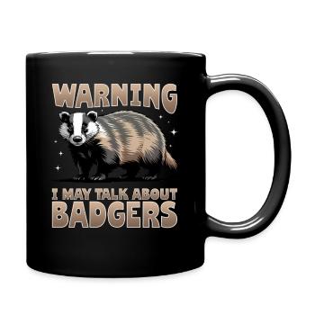 Funny Animal Badger - Tasse einfarbig - Schwarz - Rechts