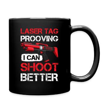 Laser Tag I Can Shoot Funny Retro Blaster Art - Full Colour Mug - black - Right