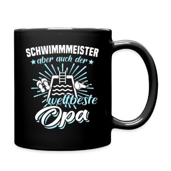 Bademeister Opa Schwimmmeister - Tasse einfarbig - Schwarz - Rechts