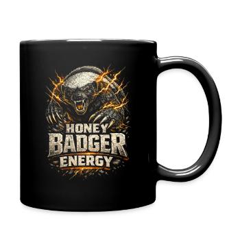 Honigdachs Honey Badger Energy Tier - Full Colour Mug - black - Right