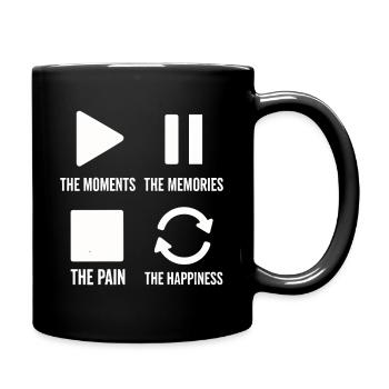 Mindfulness, Moments, Memories, Happiness - Full Colour Mug - black - Right