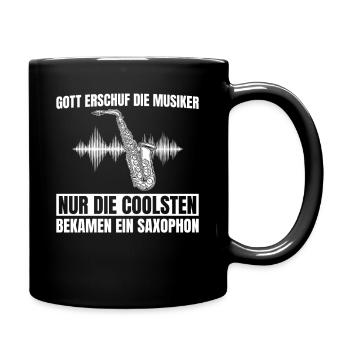 Saxophonist Coole Musiker spielen Saxophon - Tasse einfarbig - Schwarz - Rechts