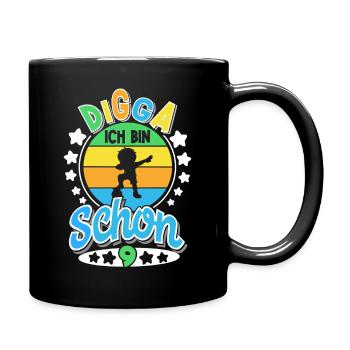 9th Birthday Football - Full Colour Mug - black - Right