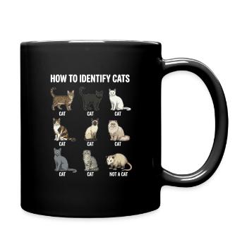 Cat Species Recognition Motif - Full Colour Mug - black - Right