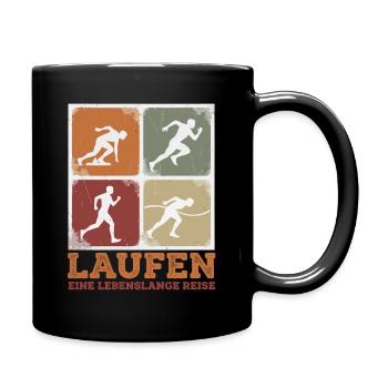 Laufen Lebenslange Reise - Tasse einfarbig - Schwarz - Rechts