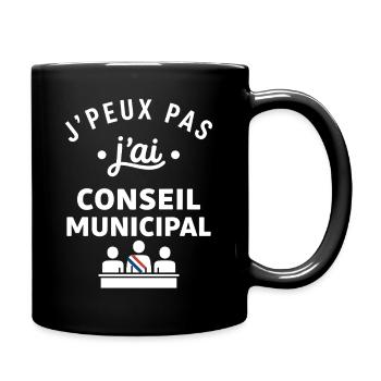 J’peux pas j’ai Conseil Municipal - Mug uni - noir - Droite