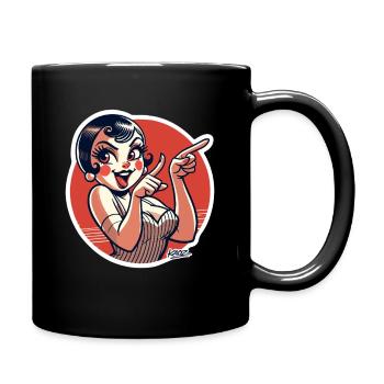 Retro Pinup Vibe in Bold Red - Full Colour Mug - black - Right