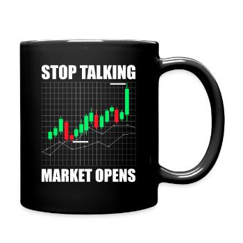Arrêtez de parler, le marché ouvre Marché boursier Trader - Mug uni - noir - Droite