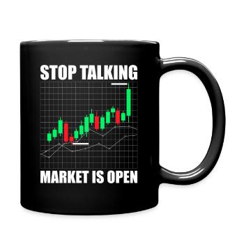 Arrêtez de parler des traders boursiers - Mug uni - noir - Droite