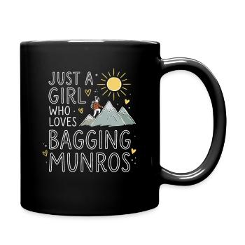 Mädel liebt Munros Bergsteigen - Tasse einfarbig - Schwarz - Rechts