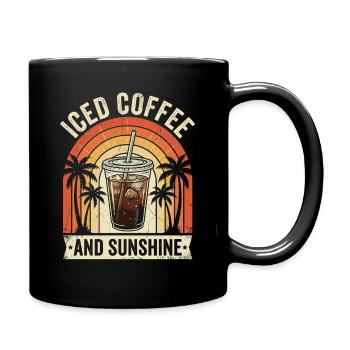 Iced coffee and sunshine - Full Colour Mug - black - Right