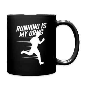 Marathon Runner Is My Drug Running Gift - Tasse einfarbig - Schwarz - Rechts