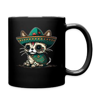 Sombrero en sucre mexicain de chat - Mug uni - noir - Droite