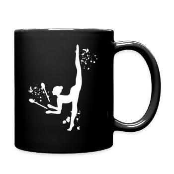 Gymnast With Clubs Rhythmic Gymnastics - Full Colour Mug - black - Right