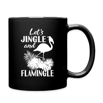 Jingle und Flamingle Flamingo Tee - Tasse einfarbig - Schwarz - Rechts