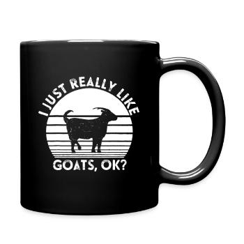 Goat Love Circle Design - Full Colour Mug - black - Right