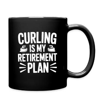 Le curling est mon plan de retraite - Mug uni - noir - Droite