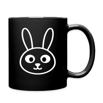 Tête de lapin minimaliste – Animal mignon - Mug uni - noir - Droite