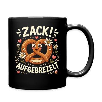 Mädchen Trachtenshirt Damen Trachten Tshirt Dirndl - Tasse einfarbig - Schwarz - Rechts