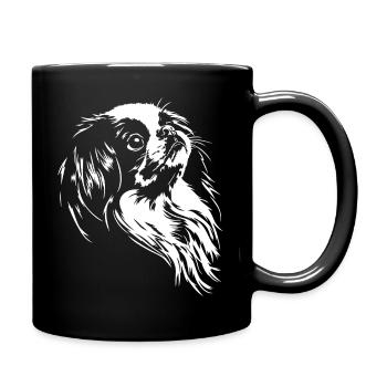 Silhouette du chien du menton du Japon Wilsigns - Mug uni - noir - Droite