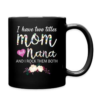 Mom Nana Gift Idea Floral Shirt - Full Colour Mug - black - Right