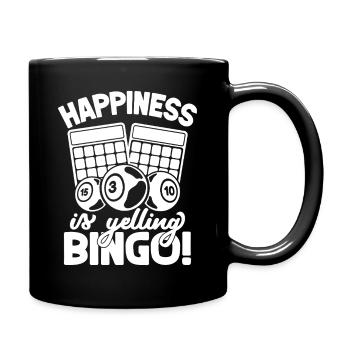 Bingo Player Happiness Is Yelling Bingo - Full Colour Mug - black - Right