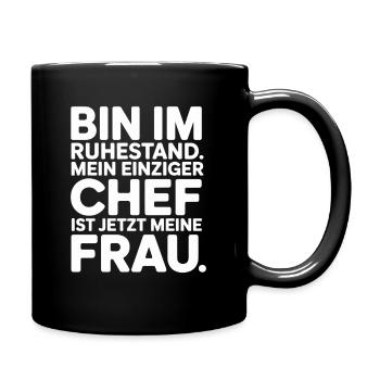 Rentner Bin Im Ruhestand Pensionär Kollege Rente - Tasse einfarbig - Schwarz - Rechts
