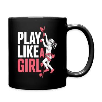 Joue comme une fille Chemise escalade Sports féminins - Mug uni - noir - Droite