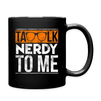 Talk Nerdy To Me Retro Orange Sunglasses Art - Full Colour Mug - black - Right