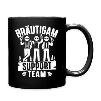 Junggesellenabschied Männer T-Shirt JGA Poltern - Tasse einfarbig - Schwarz - Rechts