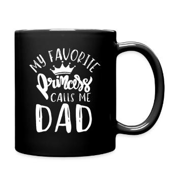 Prinzessin nennt mich Papa - Tasse einfarbig - Schwarz - Rechts